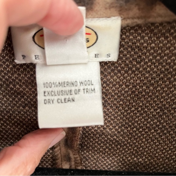 Talbots Leopard Print Merino Wool Long Sleeve Bling Button Blazer/Jacket Sz PL - Picture 11 of 13